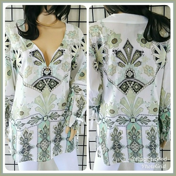 Roberto Cavalli Tops - HP! NWOT Roberto Cavalli Floral Print Tunic Top